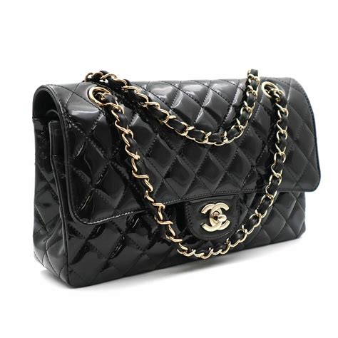 chanel classic flap bag patent leather|Chanel bag leather types.